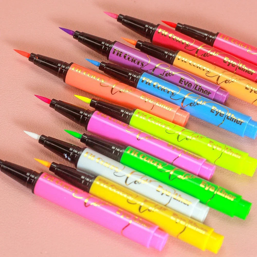 12 Colors Fluorescent Neon Halloween Liquid Eyeliner Waterproof Pen