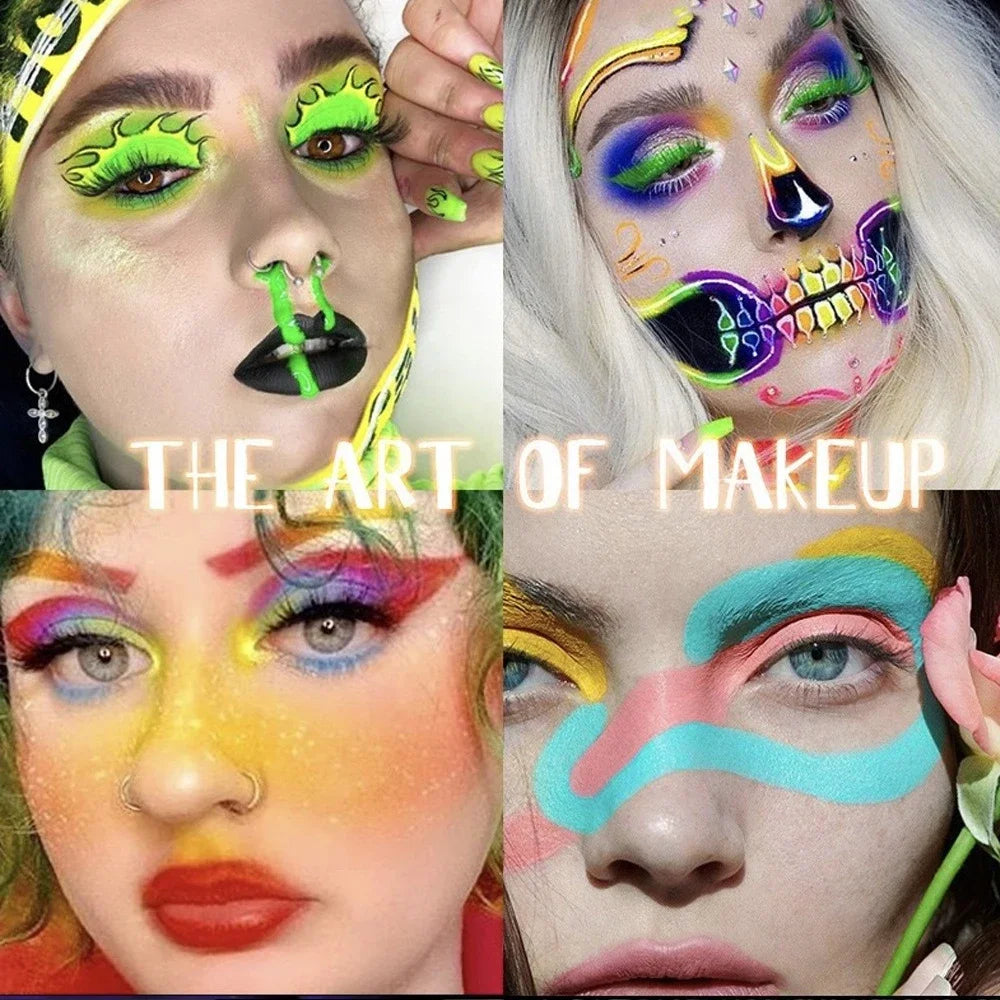 12 Colors Fluorescent Neon Halloween Liquid Eyeliner Waterproof Pen