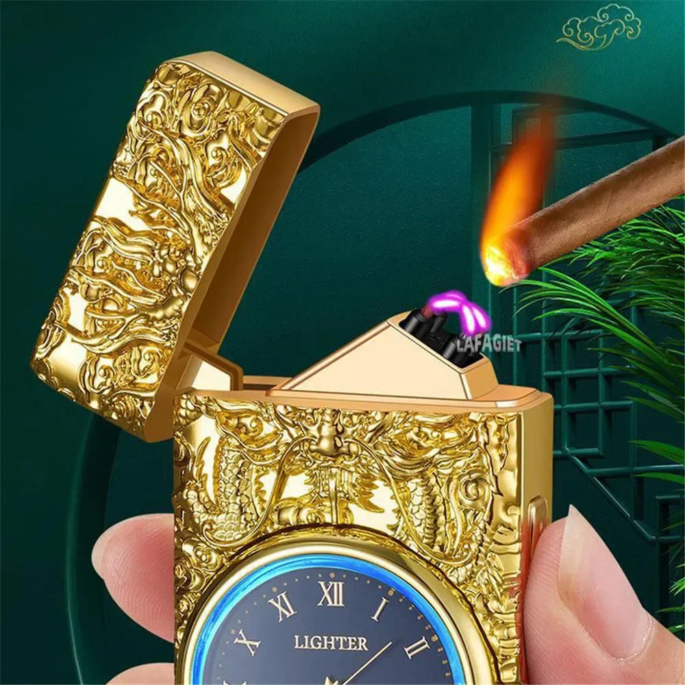 LED Electric Plasma Lighter Embossed Dragon