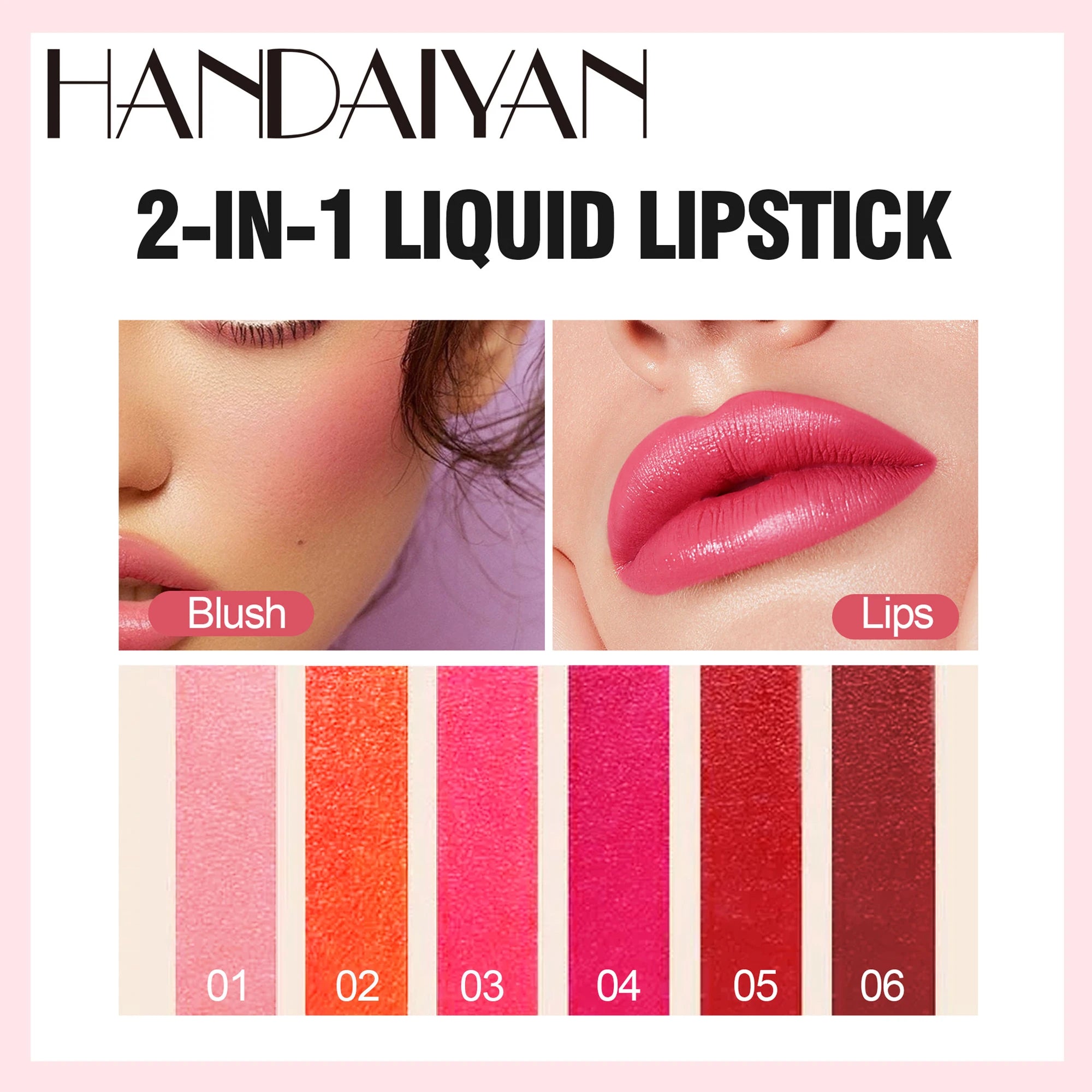 HANDAIYAN 6 Colors Lip Tint high Pigment Waterproof wear