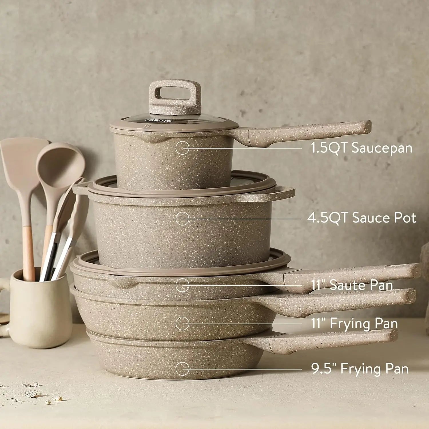 11/16Pcs Nonstick Kitchen Cookware Set